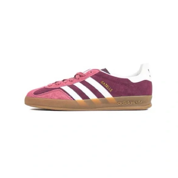 NWOB Adidas Indoor Gazelle Maroon White Sneakers Sz 9 - Picture 2 of 9